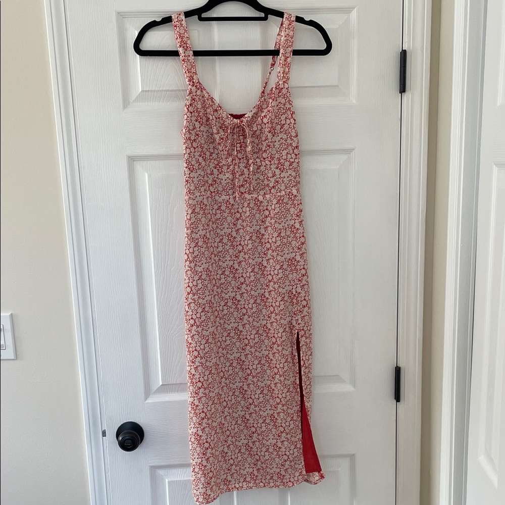 Abercrombie & Fitch Red Floral Midi Dress